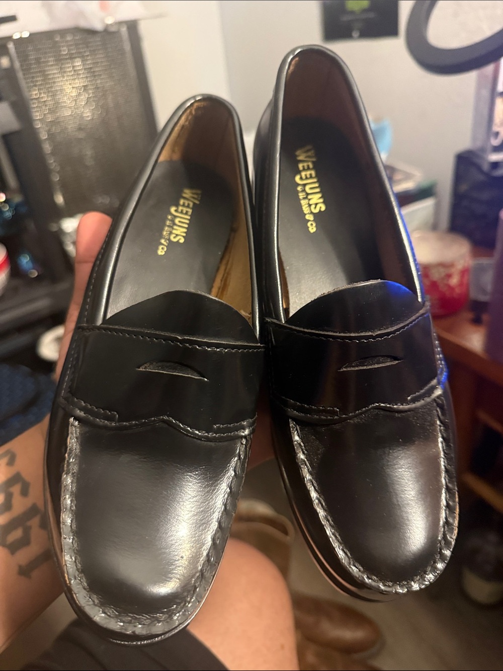 G.H. Bass Weejun Whitney Penny Loafers Women’s 8B Black Leather - Picture 2 of 6